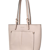 Beige Schultertasche aus veganem Leder