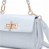 Borsa a Spalla in Pelle Vegana Blu