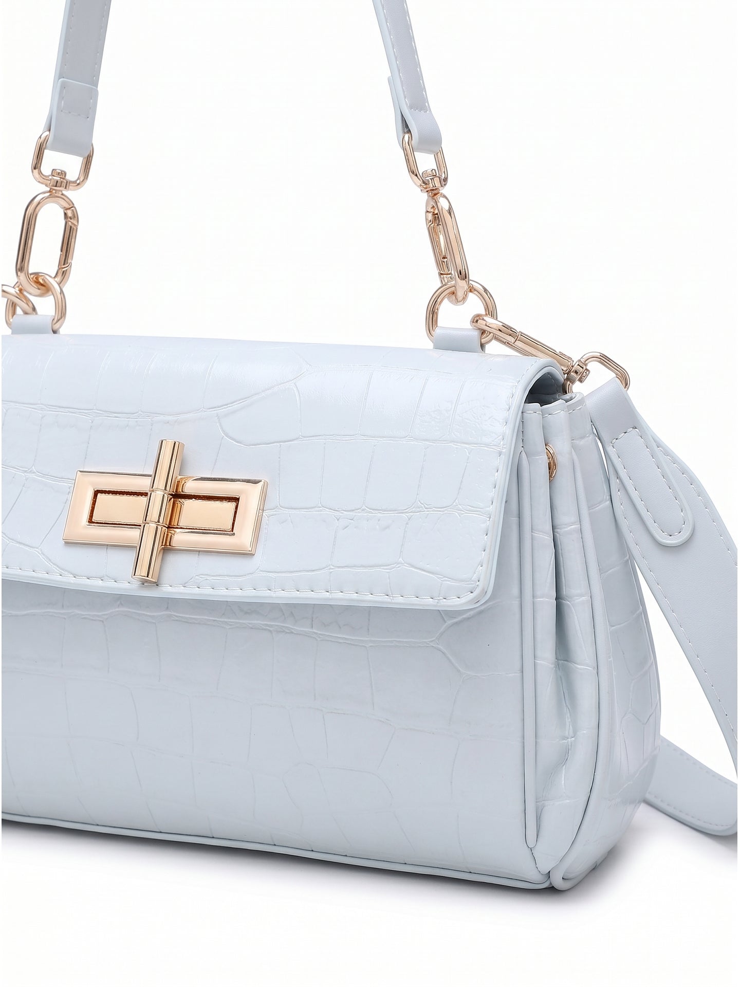 Borsa a Spalla in Pelle Vegana Blu