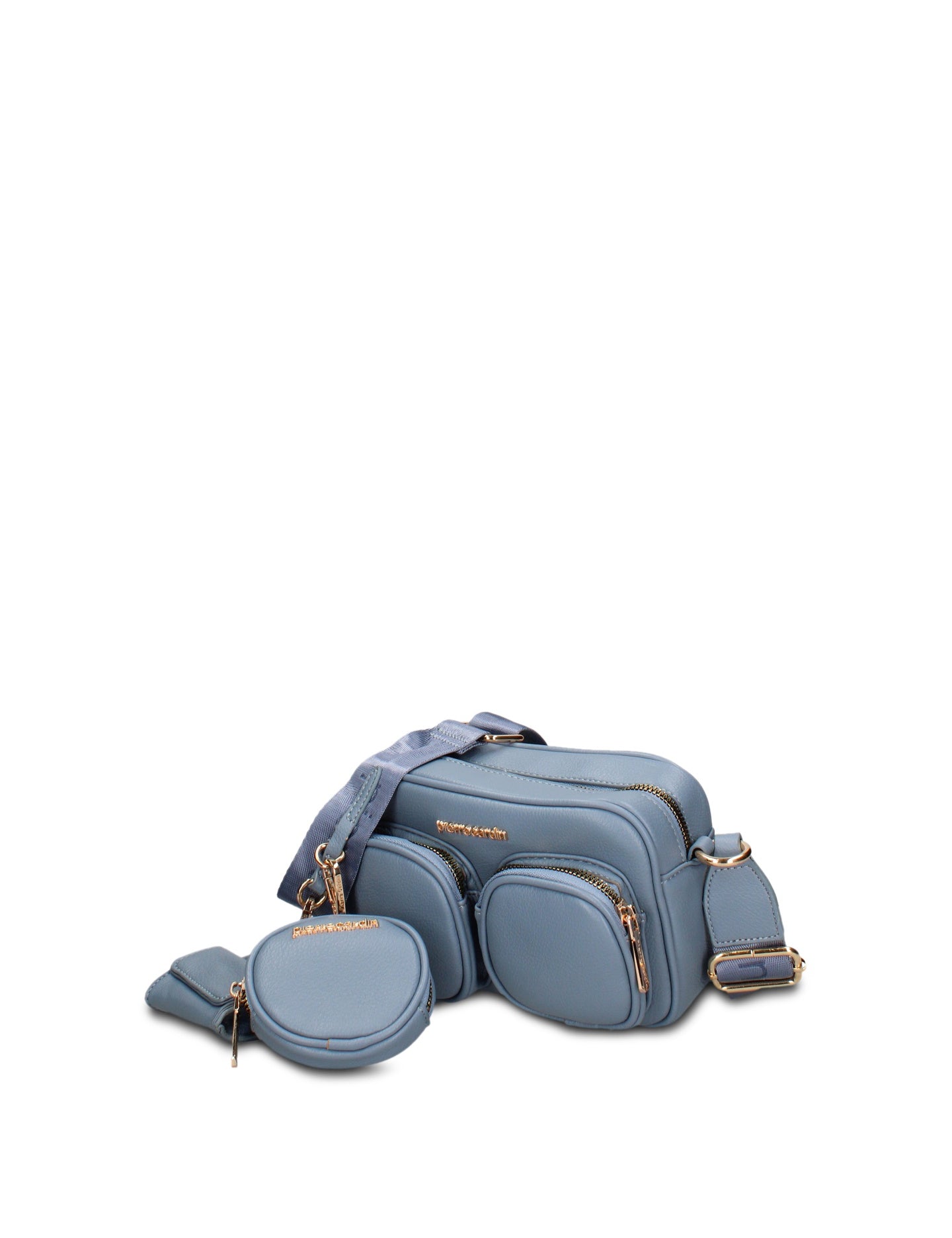Borsa a Tracolla in Pelle Vegana Blu Jeans Pierre Cardin