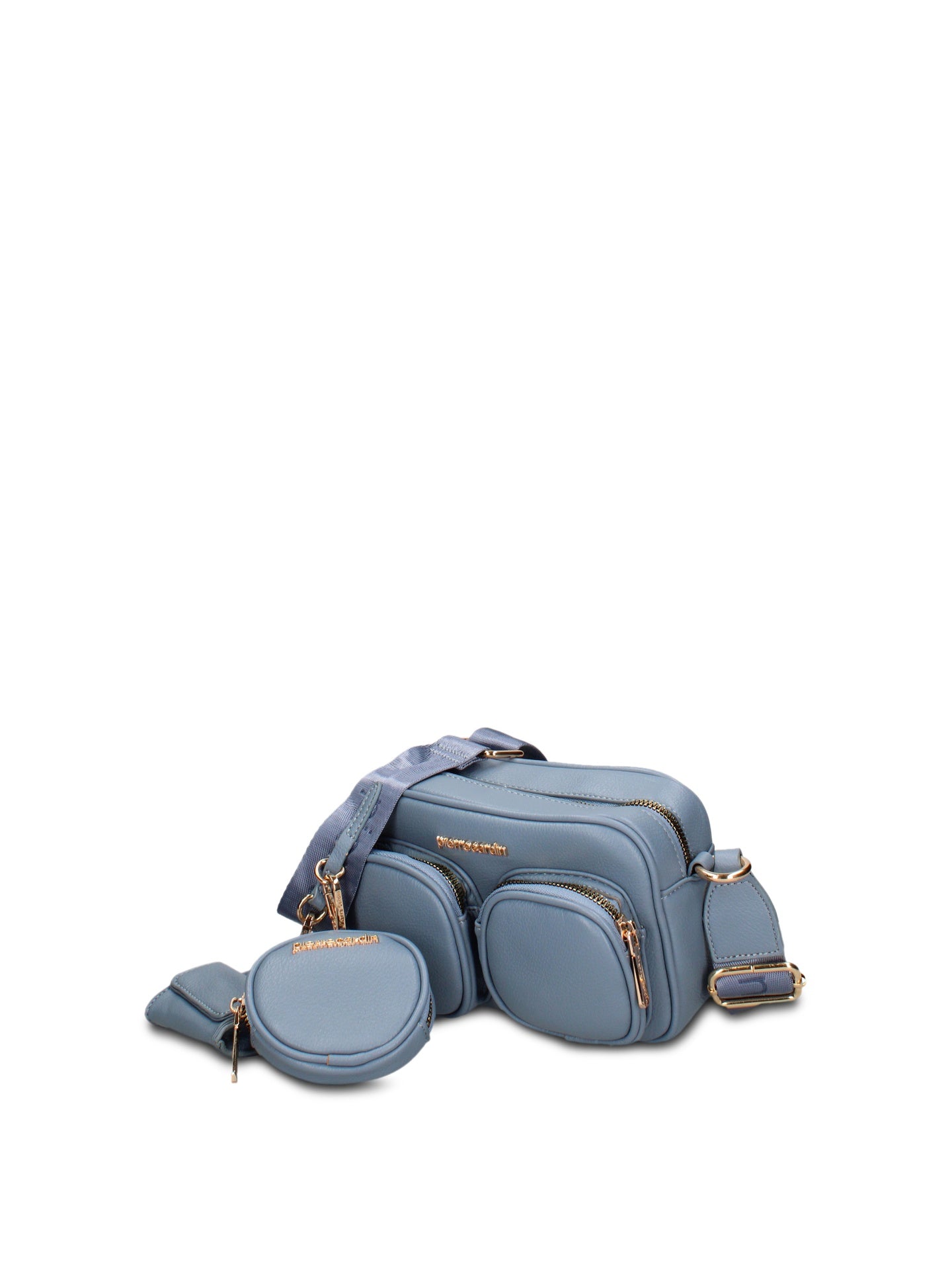 Borsa a Tracolla in Pelle Vegana Blu Jeans Pierre Cardin