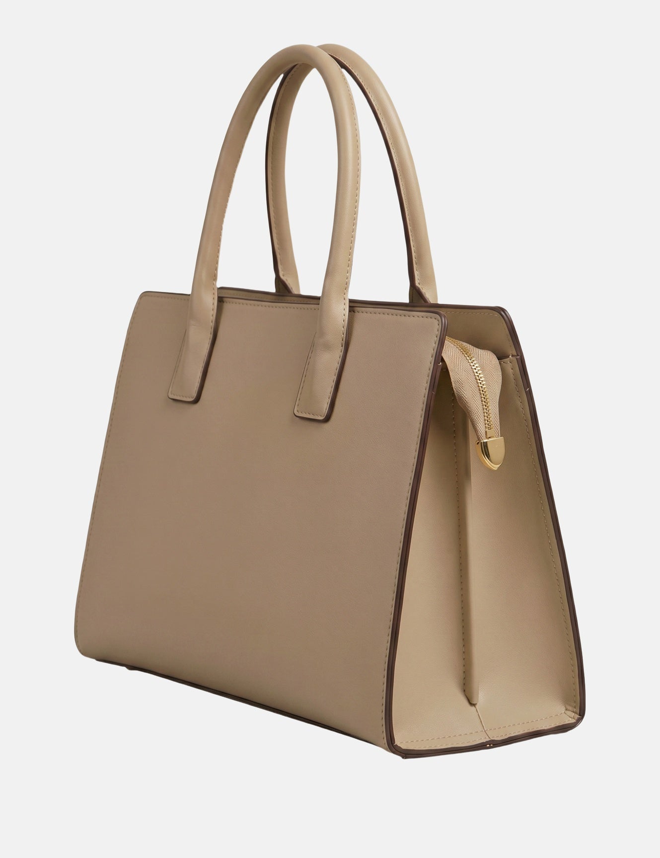 Borsa a spalla in Pelle Vegana Cuoio Chiaro