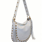 Borsa a Spalla in Dollaro Leather Bianco
