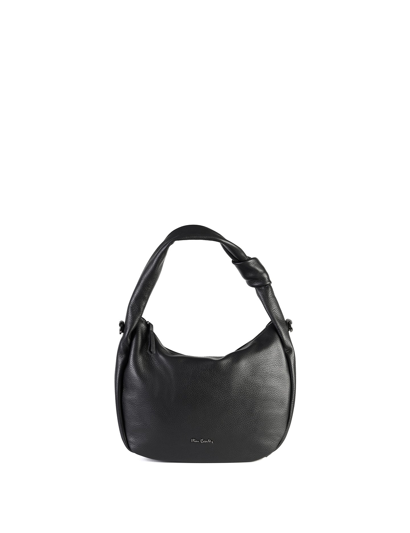 Borsa a Spalla in Vera Pelle Nero Pierre Cardin