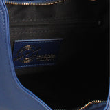 Borsa a Mano in Dollaro Leather Blu Jeans