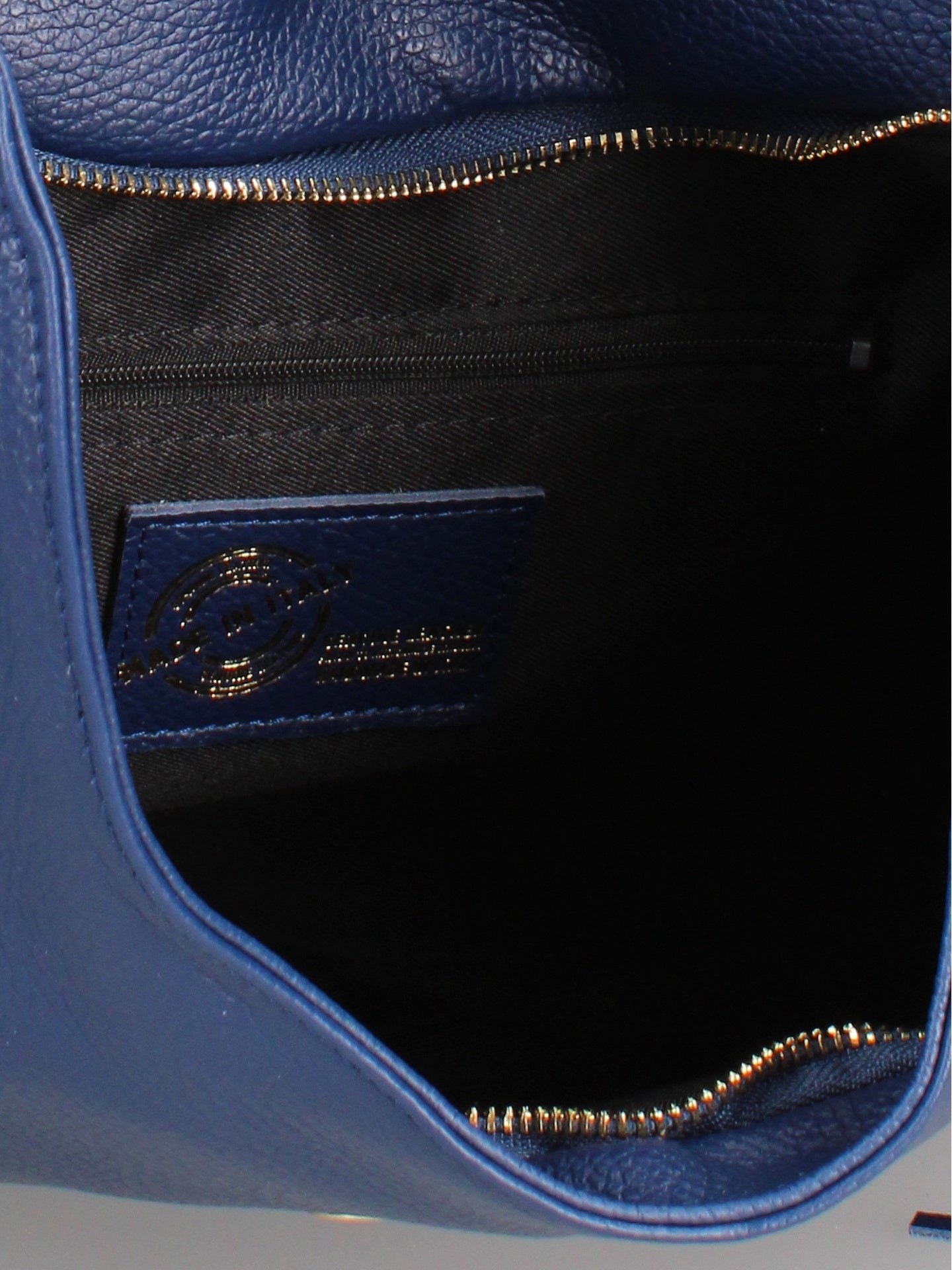 Borsa a Mano in Dollaro Leather Blu Jeans