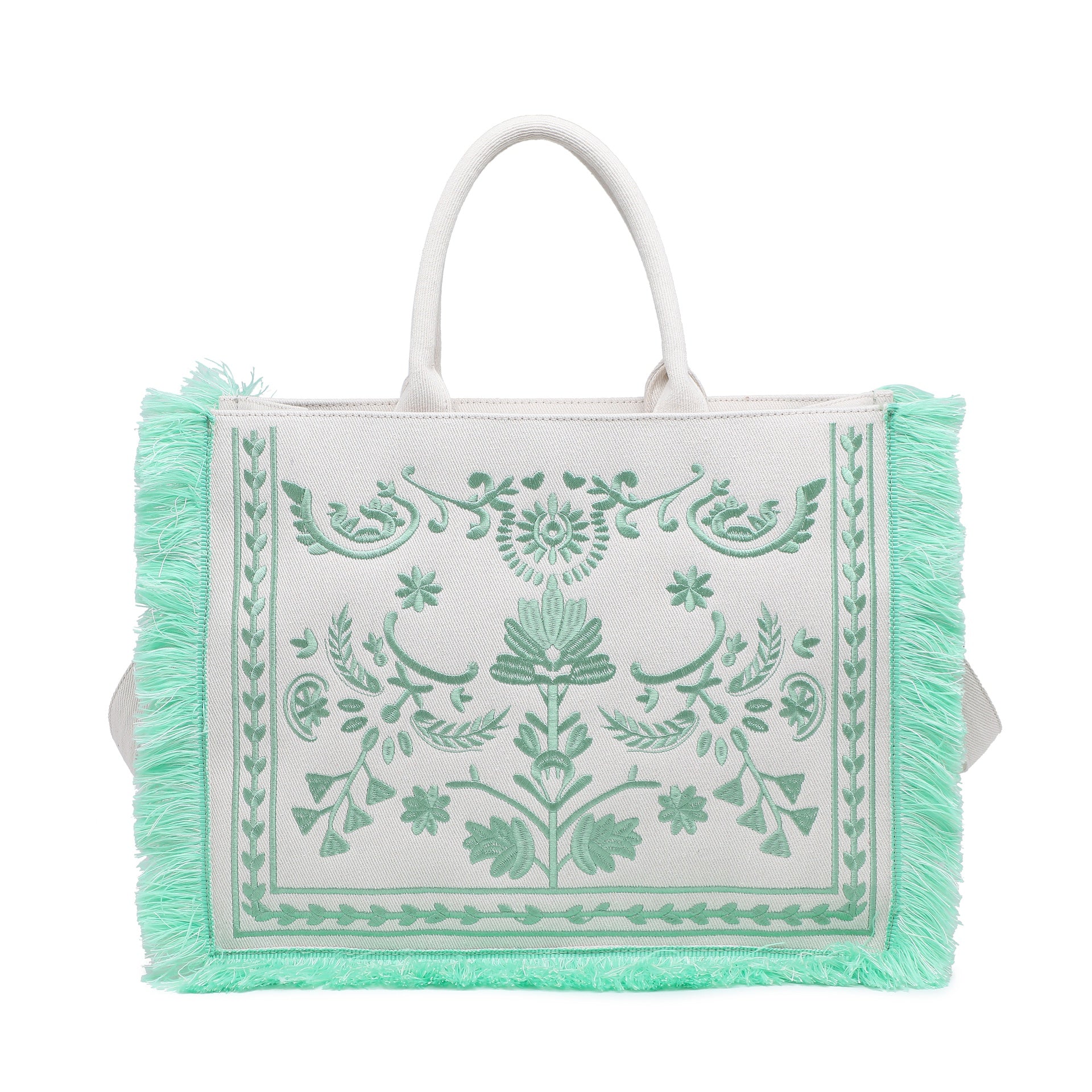 Borsa a Mano in Cotone Verde
