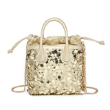 Borsa a Tracolla in Poliestere Oro