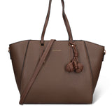 Borsa a Mano in Pelle Vegana Taupe