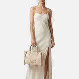 Borsa a mano in Pelle Vegana Off-White