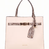 Borsa a Mano in Pelle Vegana Beige Pierre Cardin