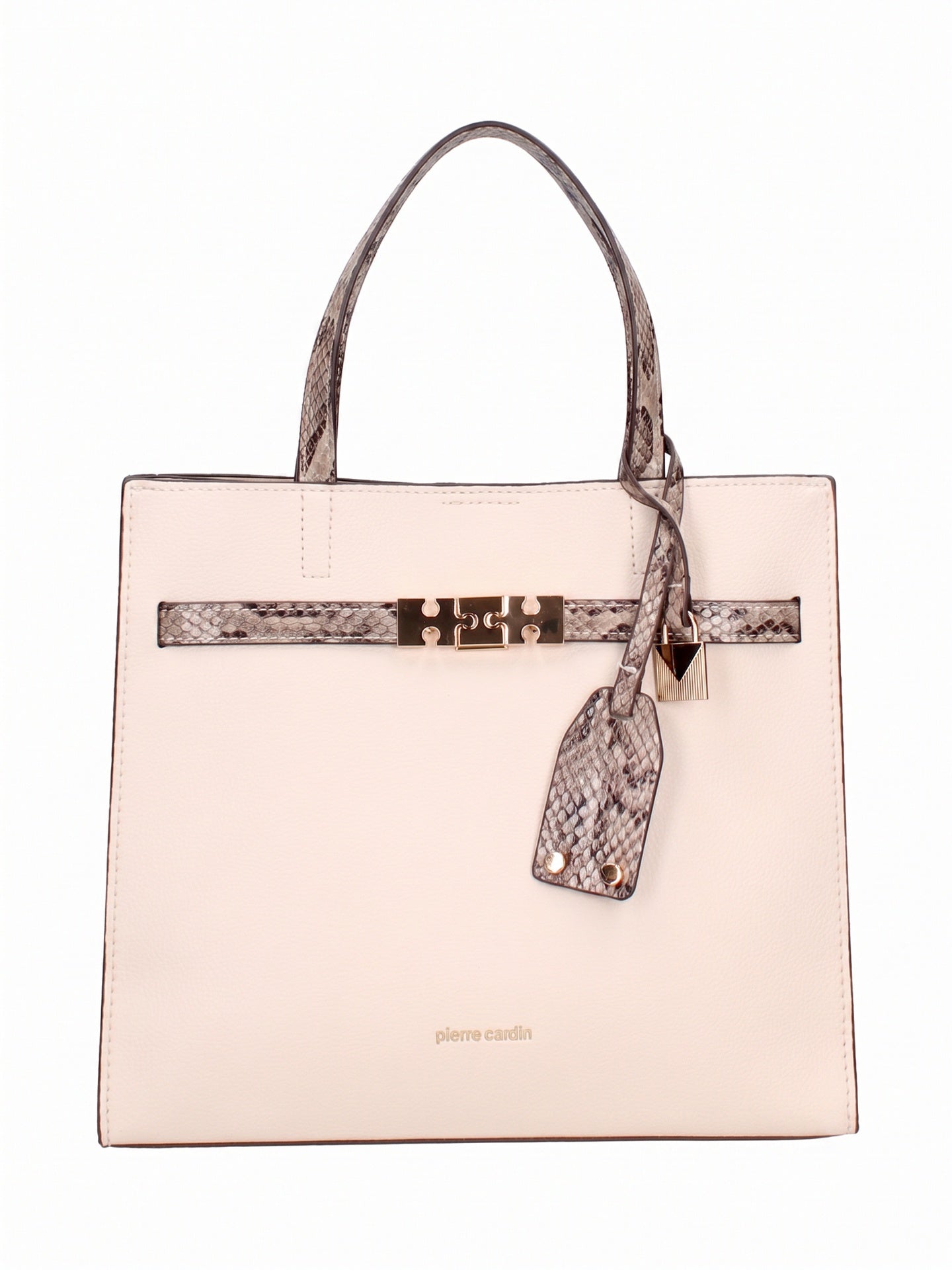 Borsa a Mano in Pelle Vegana Beige Pierre Cardin