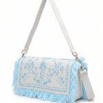 Borsa a Spalla in Cotone Blu