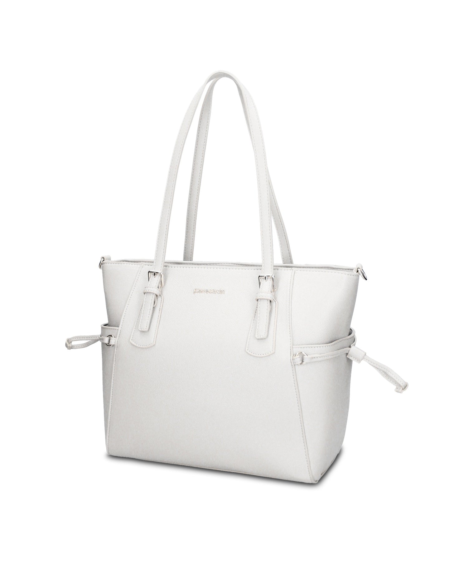 Borsa Shopper in Pelle Vegana Bianco Pierre Cardin