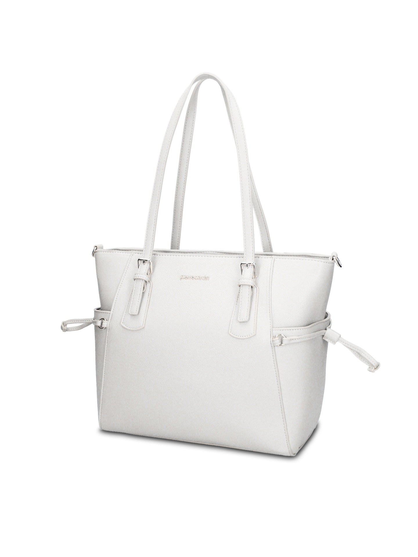 Borsa Shopper in Pelle Vegana Bianco Pierre Cardin