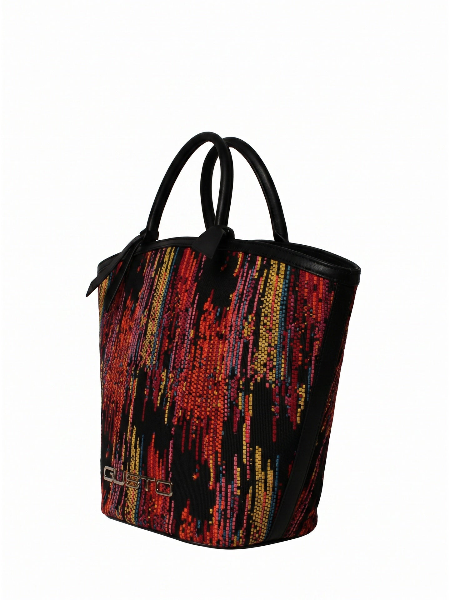 Borsa a Mano in Pelle Vegana Giallo