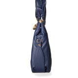 Borsa a Spalla in Vera Pelle Blu