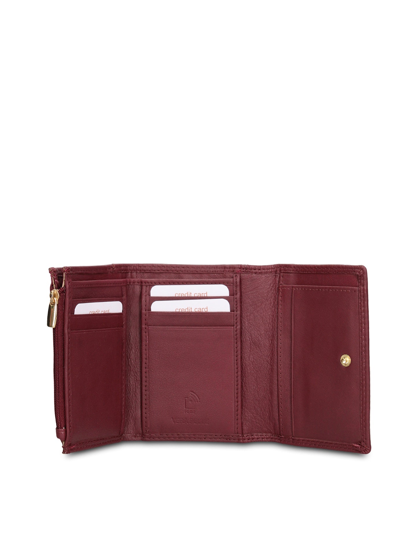 Portafoglio in Vera Pelle Bordeaux