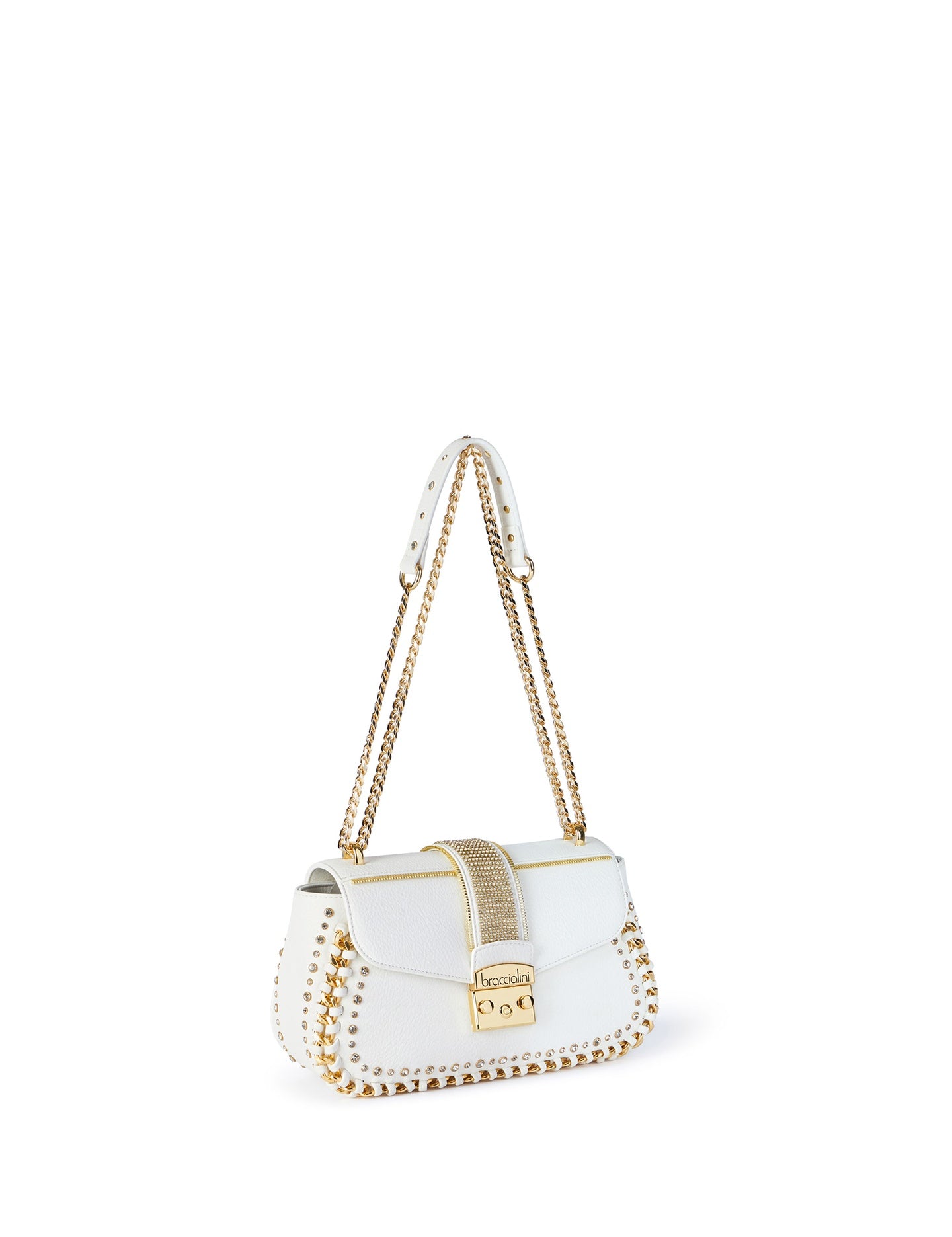 Borsa a Tracolla in Poliestere Bianco