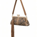 Borsa a Spalla in Pelle Vegana Marrone