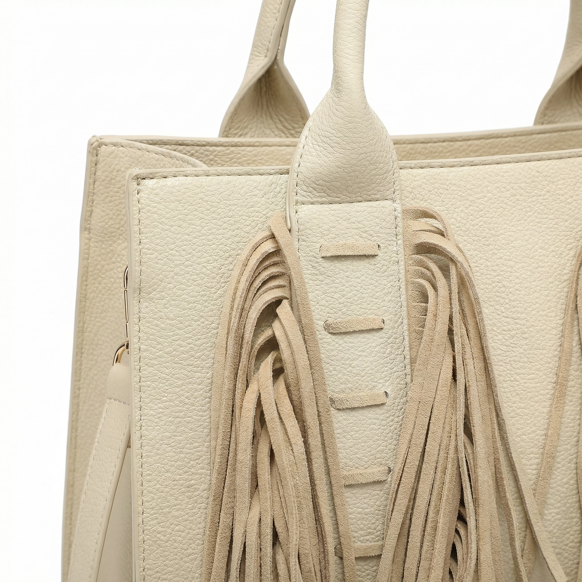 Borsa a Mano in Polyurethane Beige