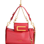 Kit borsa a spalla più tracolla CUSTO - Rosso