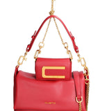 Kit borsa a spalla più tracolla CUSTO - Rosso