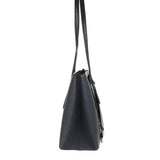 Bolso de hombro de piel auténtica negra