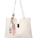 Borsa a Mano in Pelle Vegana Bianco Pierre Cardin