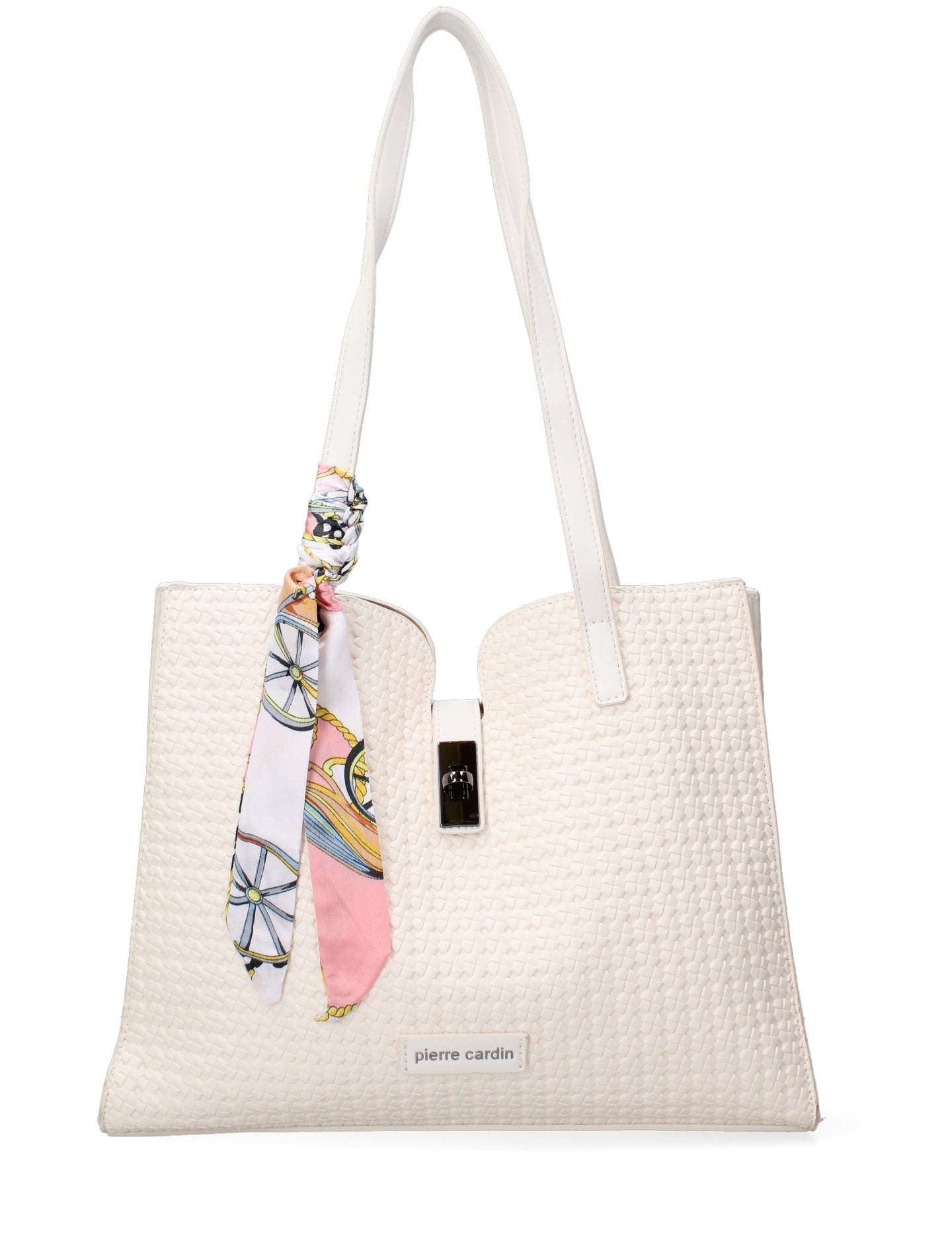 Borsa a Mano in Pelle Vegana Bianco Pierre Cardin