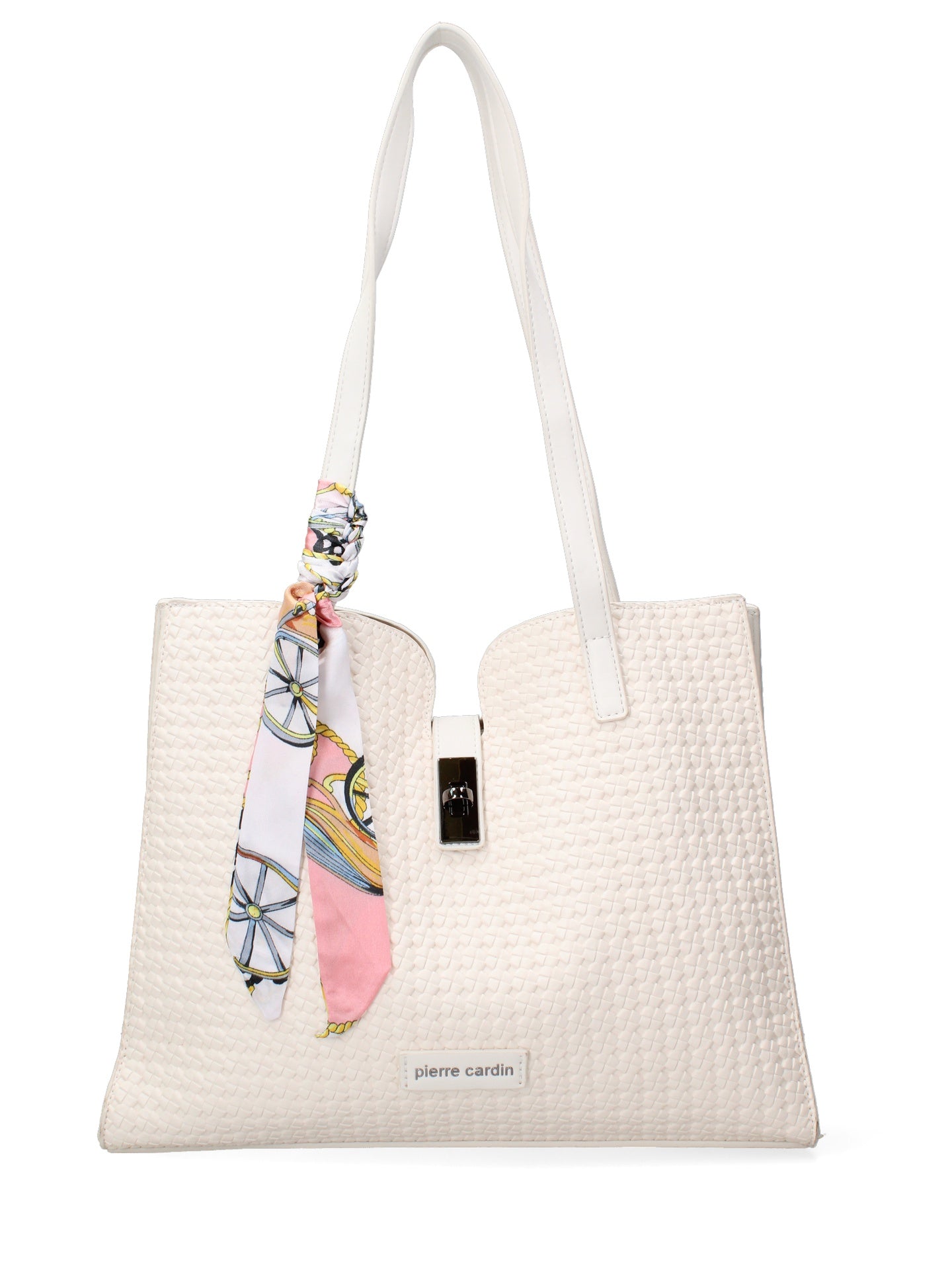 Borsa a Mano in Pelle Vegana Bianco Pierre Cardin