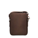 Borsa a Tracolla in 100% Pu Vegan Leather Marrone Scuro