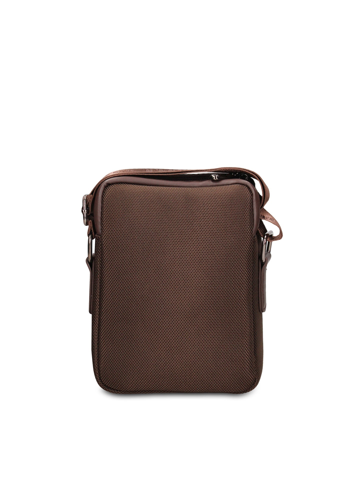Borsa a Tracolla in 100% Pu Vegan Leather Marrone Scuro