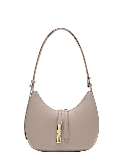 Borsa a Spalla in Pelle Taupe