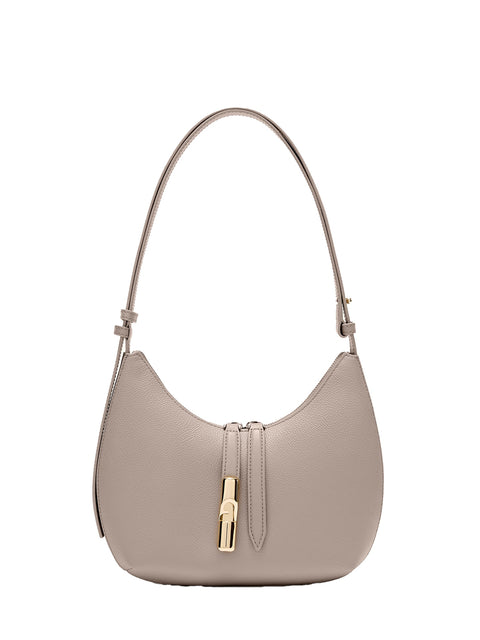 Borsa a Spalla in Pelle Taupe