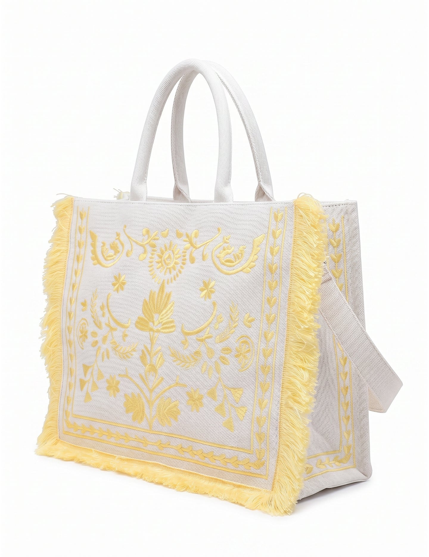Borsa a Mano in Cotone Giallo