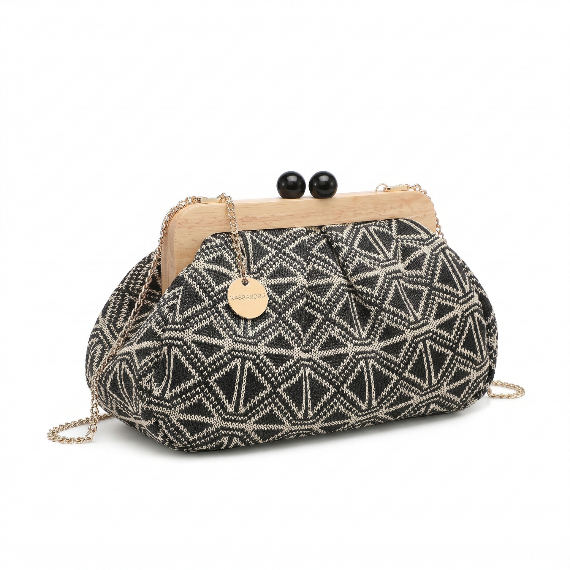 Bolso de hombro de poliéster negro
