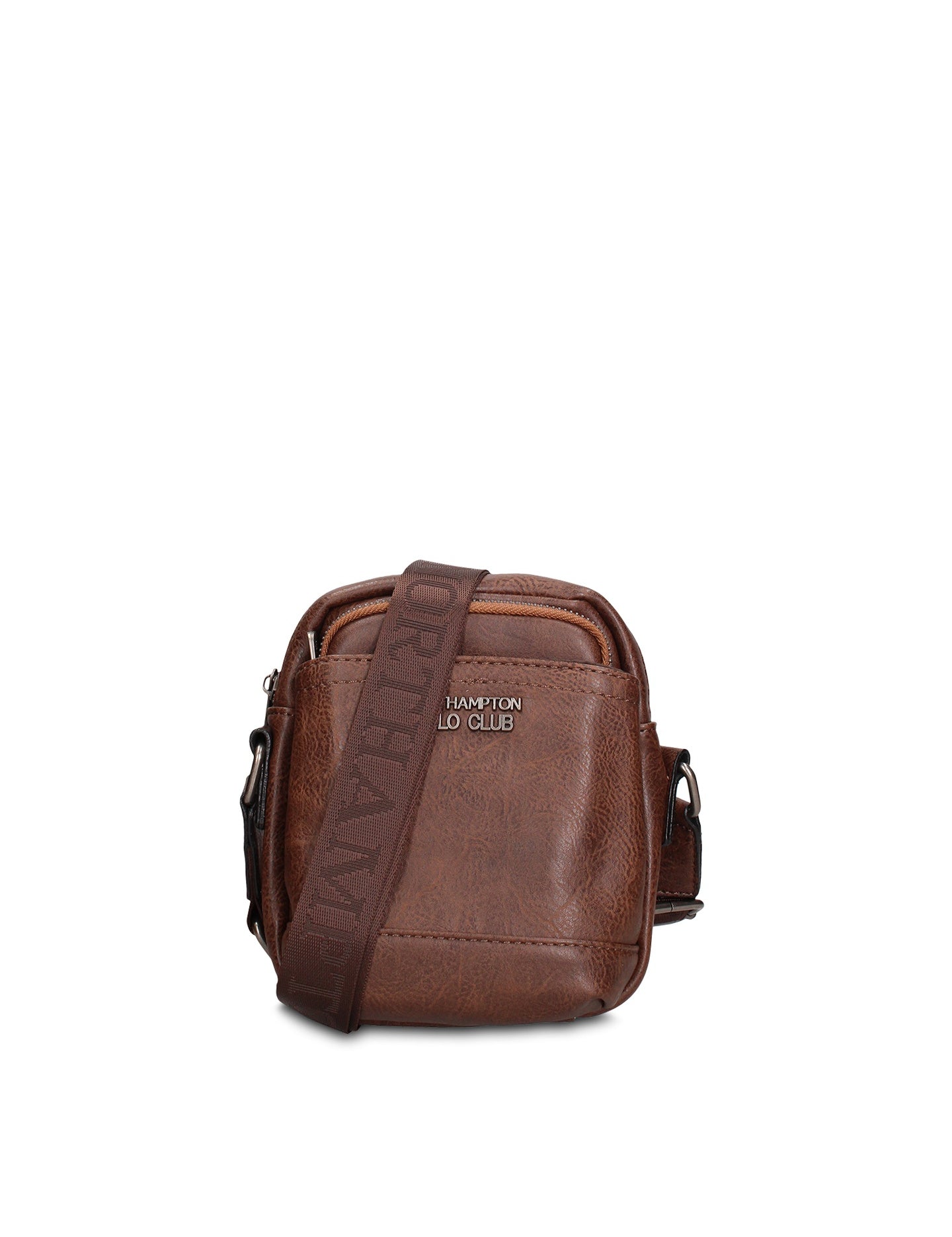 Borsa a Tracolla in 100% Pu Vegan Leather Marrone