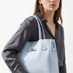 Borsa a Tracolla in Dollaro Leather Azzurro