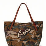 Borsa a Mano in Pelle Vegana Verde Militare