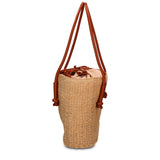 Borsa a Mano in Pelle Vegana Marrone Scuro