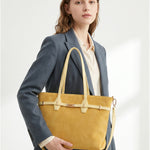 Borsa a Mano in Pelle Vegana Giallo