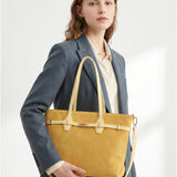 Borsa a Mano in Pelle Vegana Giallo