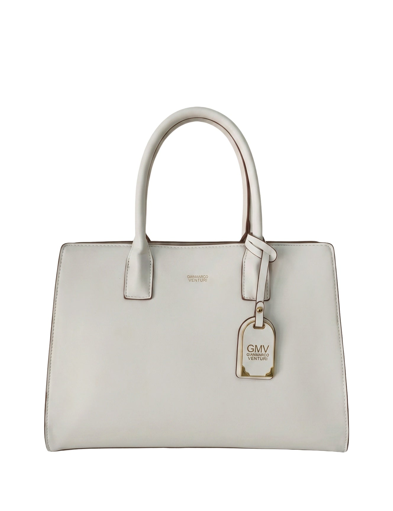 Borsa a spalla in Pelle Vegana Bianco GianMarco Venturi
