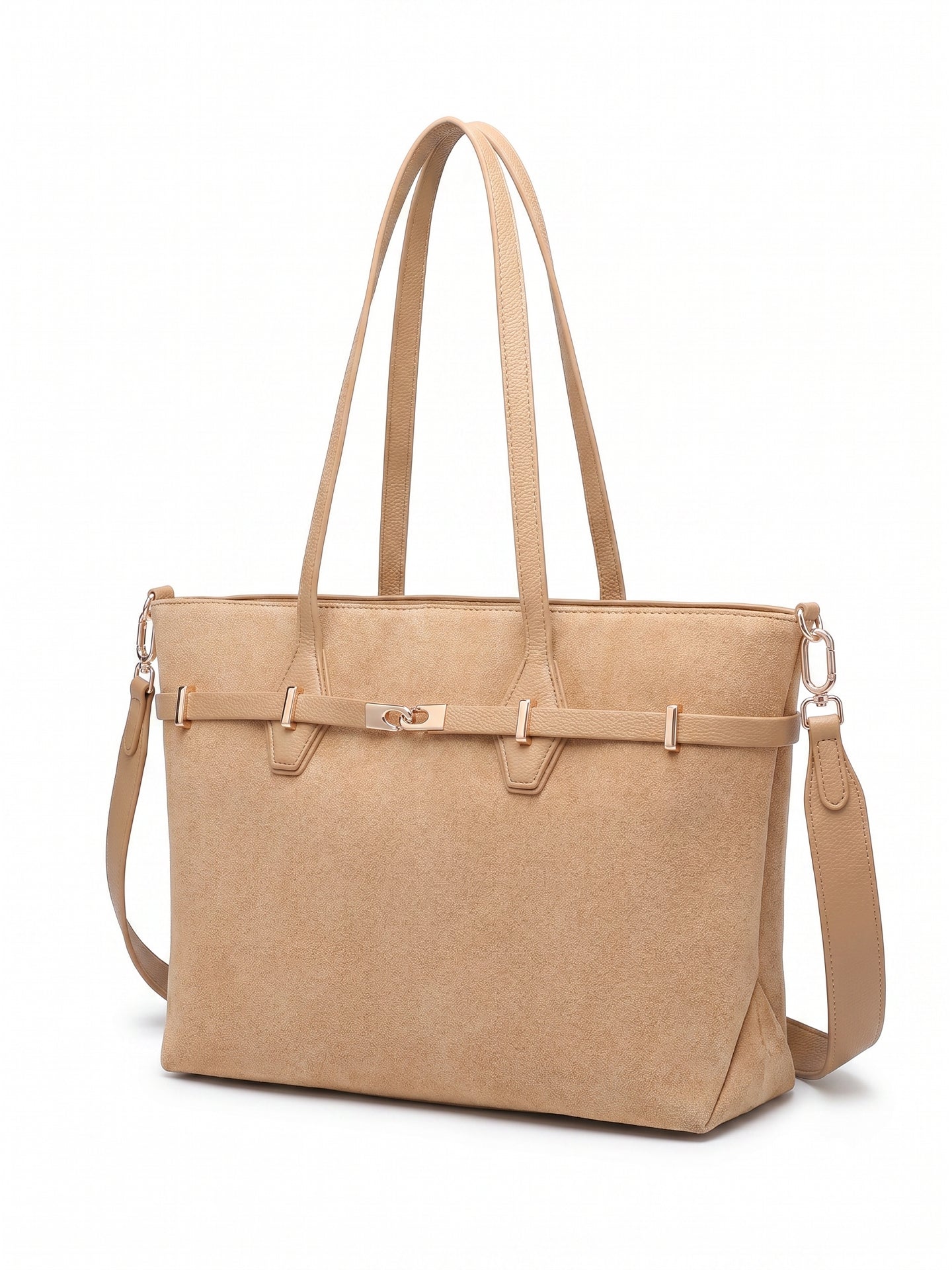 Borsa a Mano in Pelle Vegana Marrone