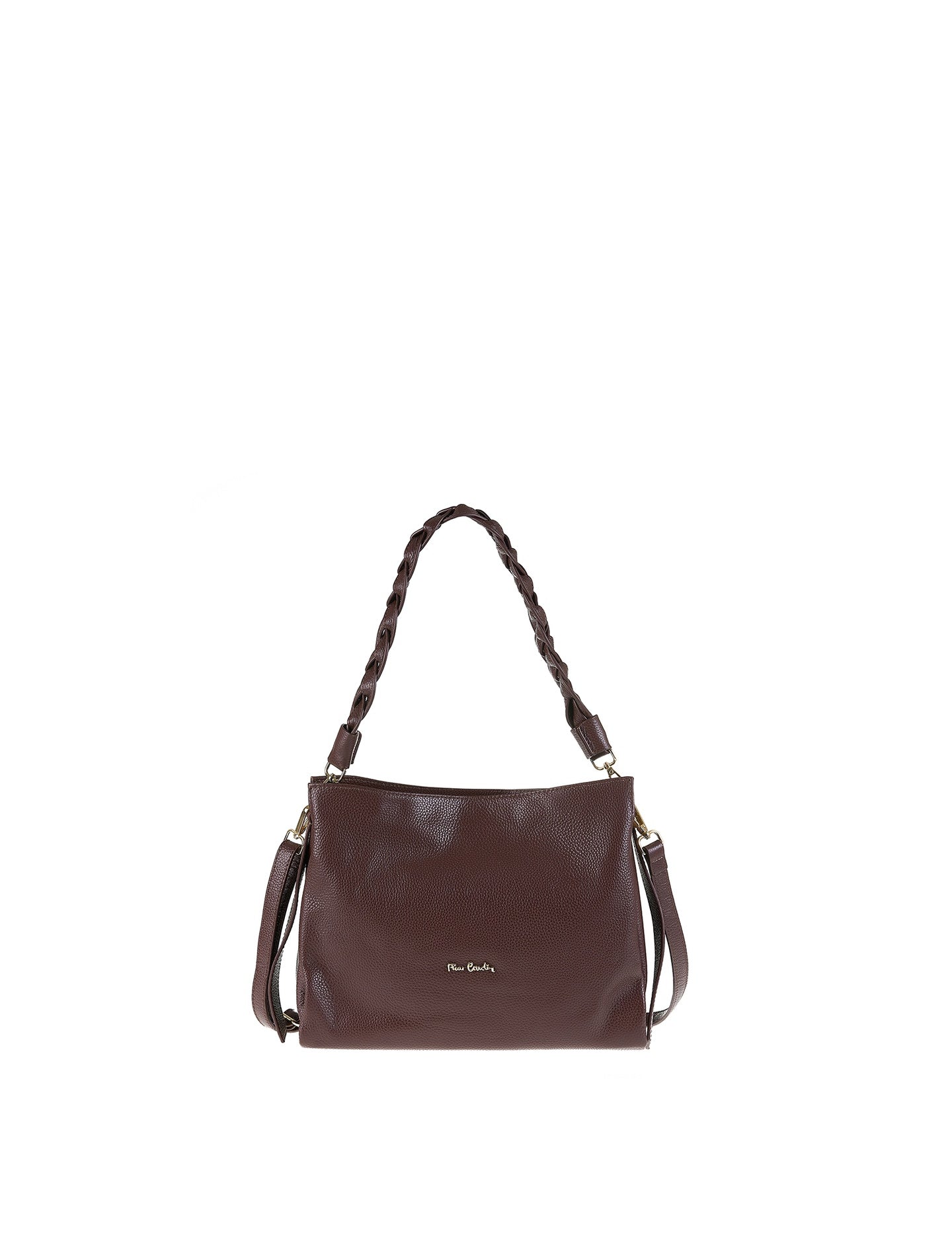 Borsa a Spalla in Vera Pelle Cioccolato Pierre Cardin
