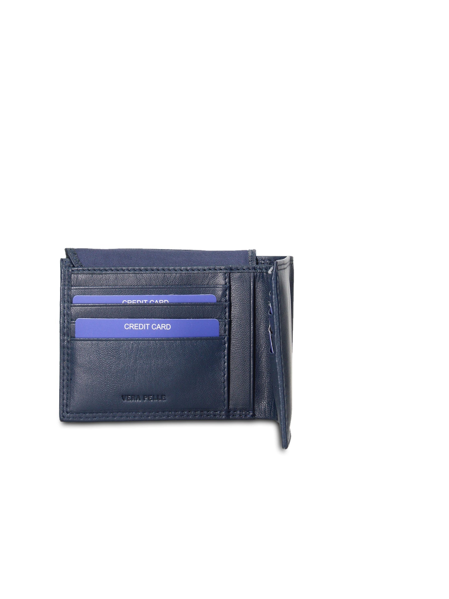Portafoglio in Vera Pelle Blu