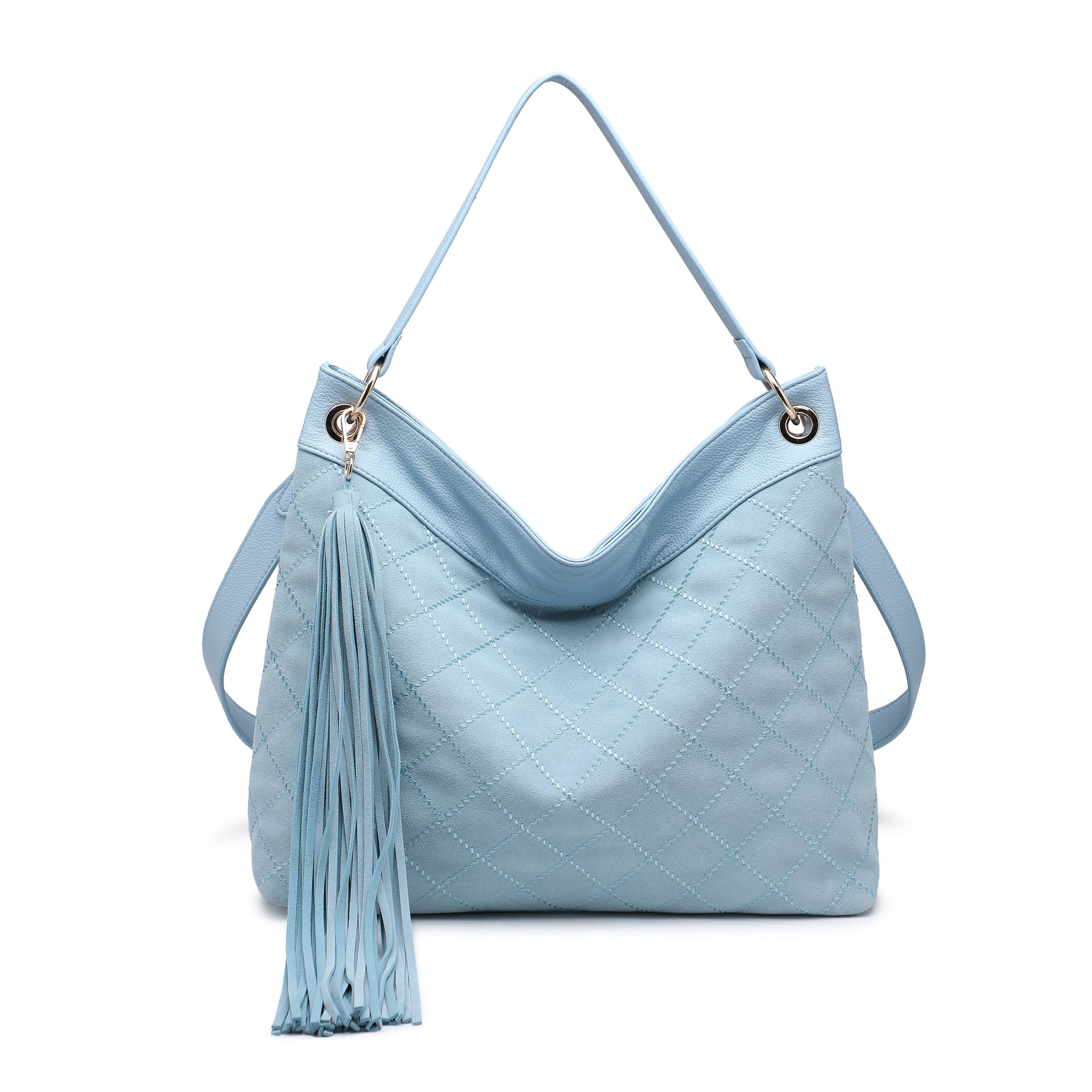 Borsa a Spalla in Pelle Vegana Blu