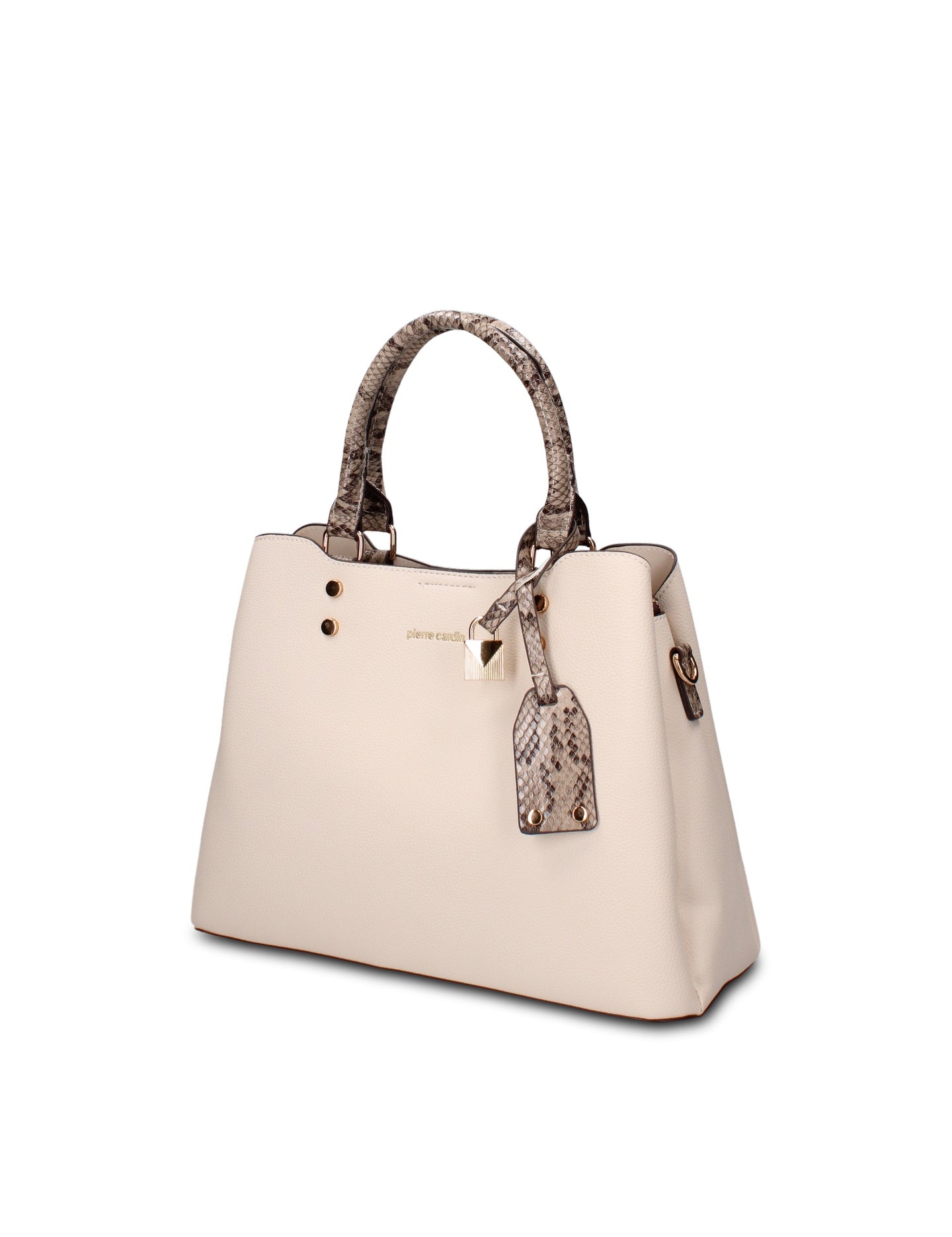 Borsa a Mano in Pelle Vegana Beige Pierre Cardin
