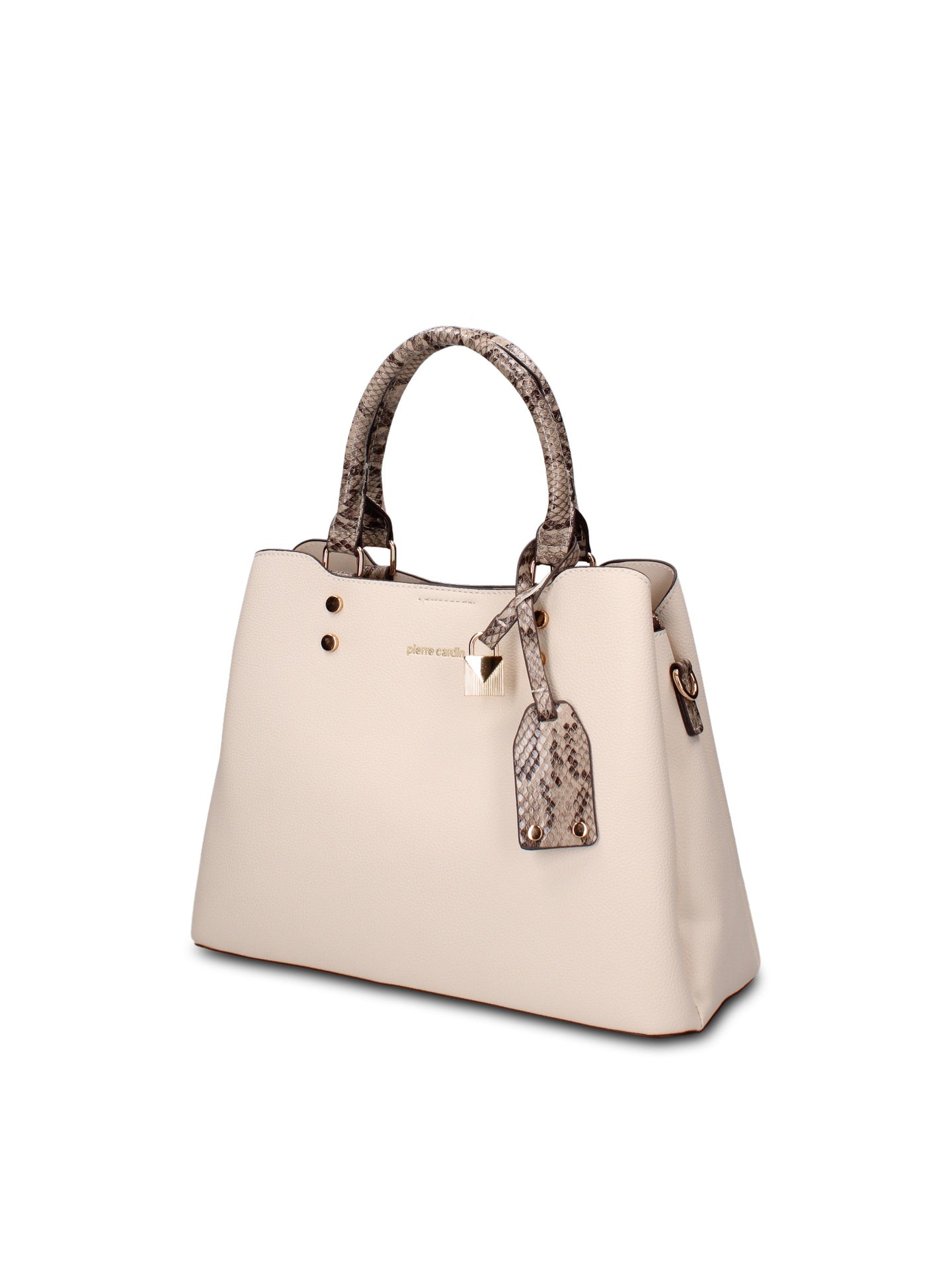 Borsa a Mano in Pelle Vegana Beige Pierre Cardin